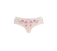 Stringpanty LASCANA "Maria", Damen, Gr. 48/50, pink (puder, pink), Mesh, Spitze, Obermaterial: 76% Polyamid, 21% Polyester, 3% Elasthan, figurbetont, Unterhosen, mit bunten Blumen aus Stickereispitze 
