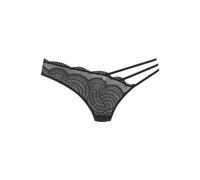 String LASCANA "Kira", Damen, Gr. 36/38, schwarz, Microtouch, Obermaterial: 88% Polyamid, 12% Elasthan, figurbetont, Unterhosen String, mit recyceltem Polyamid in der Spitze (75673024-36) schwarz