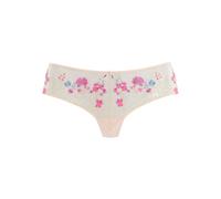 Stringpanty LASCANA "Maria", Damen, Gr. 52/54, pink (puder, pink), Mesh, Obermaterial: 76% Polyamid, 21% Polyester, 3% Elasthan, figurbetont, Unterhosen Stringpanty, mit bunten Blumen aus Stickereispi