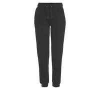 Sweathose LASCANA, Damen, Gr. 44/46, N-Gr, schwarz, Sweatware, Obermaterial: 100% Baumwolle, bestickt, unifarben, bequem normal, Hosen Sweathose, aus organischer Baumwolle, Loungewear (24372642-44) sc