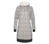 Sweatkleid LASCANA "mit Kapuze" Gr. 40/42, N-Gr, beige (beige, schwarz) Damen Kleider (77246147-40) beige, schwarz