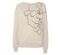 Sweatshirt LASCANA "-Loungeshirt" Gr. 32/34, beige (creme) Damen Sweatshirts (18447620-32) creme
