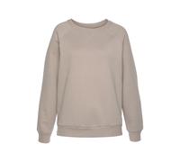 Sweatshirt LASCANA Gr. 36/38, braun (hellbraun) Damen Sweatshirts aus organischer Baumwolle (94265708-36)