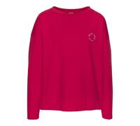 Kapuzensweatshirt LASCANA, Damen, Gr. 36/38, bunt (rot, flieder), Sweatware, Obermaterial: 95% Baumwolle, 5% Elasthan, unifarben, bestickt, modisch, figurumspielend hüftlang, Rundhals, Langarm, Sweats