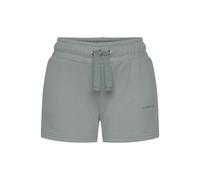 Sweatshorts LASCANA, Damen, Gr. 40/42, N-Gr, grün (salbeigrün), Sweatware, Obermaterial: 100% Baumwolle, bestickt, unifarben, casual, bequem kurz, Hosen, aus organischer Baumwolle, Loungewear (8842586
