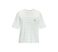 T-Shirt LASCANA, Damen, Gr. 36/38, weiß, hellblau gestreift, Jersey, Obermaterial: 100% Baumwolle, gestreift, casual, figurumspielend hüftlang, Rundhals, Kurzarm, Shirts, mit Streifen, Kurzarmshirt au