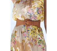 Taillengürtel LASCANA "Stretchgürtel", Damen, Gr. 95, braun (camel), Materialmix, unifarben, Gürtel, Shaping-Effekt, große Schließe, für Kleid & Overall, Bauchgürtel (25524760-95) camel
