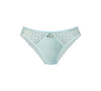 Tanga LASCANA, Damen, Gr. 48/50, blau (aquablau), Microfaser, Obermaterial: 89% Polyamid, 11% Elasthan, körpernah, Unterhosen Tanga, mit extravaganten Spitzeneinsätzen (43468560-48)