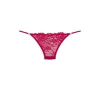 Tanga LASCANA "Samara", Damen, Gr. 32/34, rot, Spitze, Obermaterial: 90% Polyamid, 10% Elasthan, Unterhosen Tanga, mit feiner Satinschleife und extravaganten Strassaccessoires (14765709-32) rot