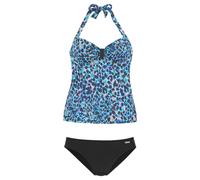 Tankini LASCANA, Damen, Gr. 38, Cup D, grün (türkis, bedruckt), Polyamid, bedruckt, Bikini-Sets Tankini, im Animaldesign (71530508-38) türkis, bedruckt