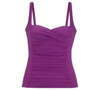 Tankini-Top LASCANA "Comfy", Damen, Gr. 38, Cup C, lila (beere), Recycling-Polyamid, unifarben, Bikini-Oberteile, Bequeme Passform ohne Bügel, Topseller (98027365-38) beere