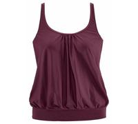 Tankini-Top LASCANA "Italy", Damen, Gr. 38, N-Gr, rot (bordeaux), Microfaser, Microfaser, Polyamid, unifarben, Bikini-Oberteile, in Oversize-Form (534591-38) bordeaux