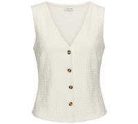 Tanktop LASCANA, Damen, Gr. 32/34, beige (creme), Jersey, Obermaterial: 99% Polyester, 1% Elasthan. Futter: 100% Polyester, unifarben, figurbetont taillenbedeckt, tiefer V-Ausschnitt, Tops, mit V-Auss