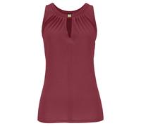 Tanktop LASCANA, Damen, Gr. 40/42, rot (kaminrot), Jersey, Obermaterial: 100% Viskose, unifarben, modisch, figurumspielend hüftlang, V-Ausschnitt, ohne Ärmel, Tops, mit Zieraccessoire, lässiges Blusen