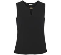 Tanktop LASCANA, Damen, Gr. 40/42, schwarz, Jersey, Obermaterial: 95% Polyester, 5% Elasthan, unifarben, figurumspielend hüftlang, V-Ausschnitt, Tops Tanktop, aus glatter Jerseyqualität mit Cut-out, e