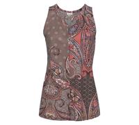 Tanktop LASCANA Gr. 40/42, orange (taupe, koralle, bedruckt) Damen Tops Strandtops mit Paisleyprint (67601559-40)