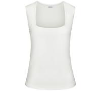 Tanktop LASCANA, Damen, Gr. 44/46, weiß, Jersey, Obermaterial: 95% Polyester, 5% Elasthan, unifarben, figurbetont hüftlang, eckiger Ausschnitt, Tops Tanktop, aus bügelfreiem Material, elegantes Basic-