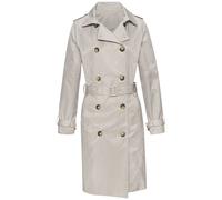 Trenchcoat LASCANA, Damen, Gr. 36, beige, Web, Obermaterial: 85% Polyester, 15% Baumwolle. Futter: 100% Polyester, unifarben, figurumspielend knielang, V-Ausschnitt, verstellbar, Mäntel, mit Passe, pf