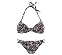LASCANA Triangel-Bikini, mit Leo-Print und Push-Up-Effekt 38, Cup B braun Damen Triangel-Bikinis Bikinis Damenbademode Triangel-Bikini 38, Cup B braun, bedruckt