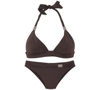 Triangel-Bikini LASCANA, Damen, Gr. 34, Cup B, braun (dunkel braun), Obermaterial: 86% Polyamid, 14% Elasthan. Futter: 100% Polyamid. Wattierung: 100% Polyester, unifarben, Bikini-Sets Triangel-Bikini
