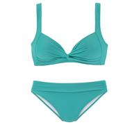 Triangel-Bikini LASCANA, Damen, Gr. 38, Cup B, blau (petrol), Polyamid, unifarben, Bikini-Sets, in Bralette-Form (16293615-38) petrol