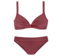 Triangel-Bikini LASCANA, Damen, Gr. 38, Cup A, rot (rostrot), Polyamid, unifarben, Bikini-Sets Triangel-Bikini, in Bralette-Form (67602663-38) rostrot