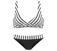 Triangel-Bikini LASCANA Gr. 38, Cup C, schwarz-weiß (schwarz, weiß) Damen Bikini-Sets (33227754-38) schwarz, weiß