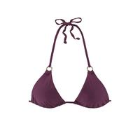 LASCANA Triangel-Bikini-Top Italy, mit Zierringen 40, Cup A/B rot Damen Bikini Oberteile Bikinis Damenbademode 40, Cup A/B bordeaux