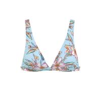 Triangel-Bikini-Top LASCANA "Malia" Gr. 40, Cup C/D, blau (hellblau, bedruckt) Damen Bikini-Oberteile (84209053-40) hellblau, bedruckt
