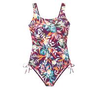 Badeanzug VENICE BEACH "Cadu", Damen, Gr. 42, Cup B, bordeaux bedruckt, Obermaterial: 84% Polyamid, 16% Elasthan. Futter: 92% Polyester, 8% Elasthan, Badeanzüge Badeanzug, mit schmeichelnden Raffungen