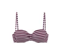 Lascana - Venice Beach LM exkl. Sport Bügel-Bandeau-Top bordeaux-whi - Gr. - 42