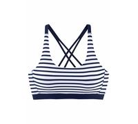 Lascana Bustier-Bikini-Top Venice Beach Summer – gekreuzte Träger – Gr. 38 – Weiß/Marine, gestreift