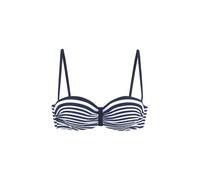Venice Beach Bandeau-Bikini-Top 'Summer' Damen Gr. 36 Cup B Marine/Weiß Polyamid Xtra Life LYCRA