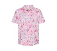 Pyjamaoberteil, Damen, Gr. 36/38, rosa geblümt, Single Jersey, Obermaterial: 100% Baumwolle, VIVANCE DREAMS BY LASCANA, geblümt, loose fit hüftlang, abgesteppte Kante, Shirts, mit Hemdkragen (64480638