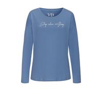 LASCANA Longsleeve mit Statement-Print in Blau, Größe 32-34