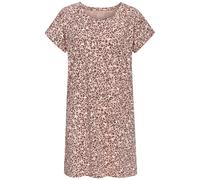 Nachthemd VIVANCE DREAMS, Damen, Gr. 32/34, N-Gr, schwarz (rosa, schwarz, gemustert), Single Jersey, Obermaterial: 100% Baumwolle, gemustert, Basic, Basic mini, Rundhals, angeschnitten, Kleider, mit s