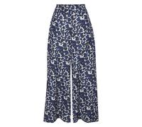 Webhose LASCANA, Damen, Gr. 40, N-Gr, blau (blau leo), Satin, Obermaterial: 100% Polyester, animal-print, modisch, figurumspielend lang, Hosen, aus leichter Satinqualität, weite Palazzohose, Stoffhose