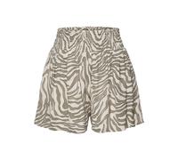 Webshorts LASCANA, Damen, Gr. 44, N-Gr, grün (khaki, beige bedruckt), Satin, Obermaterial: 100% Polyester, bedruckt, animal-print, modisch, figurumspielend kurz, Hosen, mit Animaldruck aus softer Sati