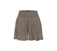 Webshorts LASCANA, Damen, Gr. 42, N-Gr, grün (khaki), Satin, Obermaterial: 100% Polyester, unifarben, modisch, figurumspielend kurz, Hosen, aus softer Satinqualität, kurze Hose, Sommerhose, modisch un