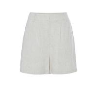 Webshorts LASCANA, Damen, Gr. 44, N-Gr, beige (sand), Web, Obermaterial: 85% Viskose, 15% Leinen, unifarben, modisch, figurumspielend kurz, Hosen, mit Taschen, Leinenhose, Sommerhose mit Gürtelschlauf