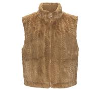 Wendeweste LASCANA "wendbare Steppweste mit flauschigem Fellimitat", Damen, Gr. 36, braun (cognacfarben), Web, Obermaterial: 100% Polyester, unifarben, figurumspielend hüftlang, ohne Ausschnitt, Weste