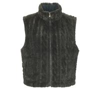 Wendeweste LASCANA, Damen, Gr. 42, blau (dunkelgrün), Web, Obermaterial: 100% Polyester, unifarben, figurumspielend hüftlang, ohne Ausschnitt, Westen, wendbare Steppweste mit flauschigem Fellimitat (5