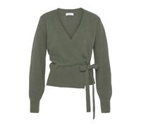 Wickelstrickjacke LASCANA "-Strickjacke mit Bindeband" Gr. 44/46, grün Damen Strickjacken (56254252-44) grün