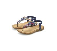 Zehentrenner LASCANA, Damen, Gr. 39, blau, Obermaterial: 100% Textilmaterial. Decksohle: 100% Textilmaterial. Futter: 100% Textilmaterial. Laufsohle: 100% Synthetik, mehrfarbig, Schuhe Zehentrenner, S