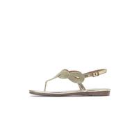 Zehentrenner LASCANA Gr. 38, goldfarben Damen Schuhe Damenschuh Sandale Sommerschuh Zehenstegsandale Strandaccessoires Sandale, Pantolette im Metallic-Look VEGAN (19760103-38)