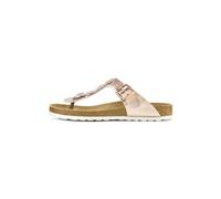 Zehentrenner LASCANA, Damen, Gr. 42, rosa (roségoldfarben), Obermaterial: 100% Lederimitat. Futter: 100% Textilmaterial. Decksohle: 100% Rindsleder. Laufsohle: 100% Synthetik, metallic, glänzend, modi