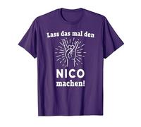 Lass das mal den Nico Machen Vornamen Namen T-Shirt, Herren, Violett, XXL