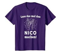 Lass das mal den Nico Machen Vornamen Namen T-Shirt, Kinder, Violett, 92