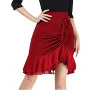 Latein-Tanzrock, Wickelrock Mit Po, Fischschwanzrock Aus Spitze, Latein-Tanz-Trainingsrock, Performance-Kleid For Damen For Gesellschaftstanz, Tango, Cha-Cha, Salsa, Rumba