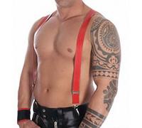 Latex Hosenträger, schwarz